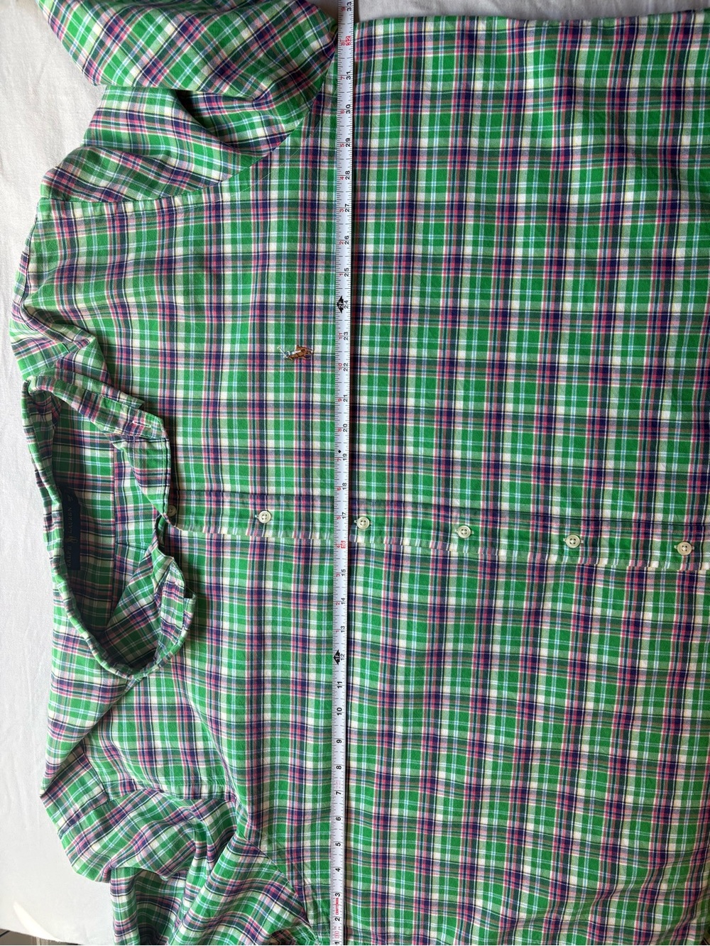 Ralph Lauren Men’s 3XB Green Plaid Cotton Oxford Button Down Shirt Pony - Picture 9 of 10